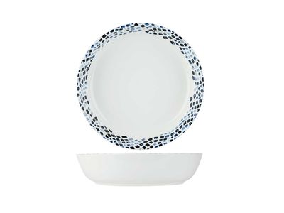 Mosaic Blue Slakom D30xh7cm New Bone China