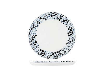 Mosaic Blue Plat Bord D26,5cm New Bone China