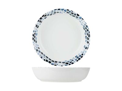 Mosaic Blue Pastabord D21,5xh5,3cm New Bone China