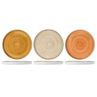 Brisbane Plat Bord D25,5cm 3ass H2.5cm - Orange-brown-beige 