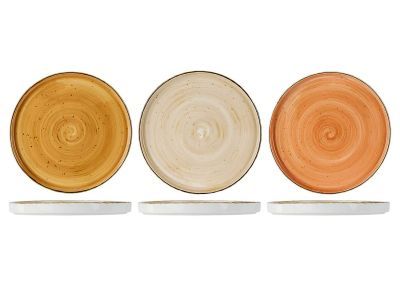 Brisbane Plat Bord D25,5cm 3ass H2.5cm - Orange-brown-beige