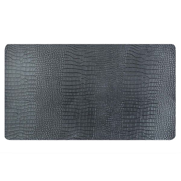 Placemat Leder Recycled Zwart 43x30cm Rechthoek-crocco Look 