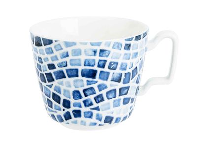 Mosaic Blue Ontbijttas 39cl D10,5xh8,8cm New Bone China