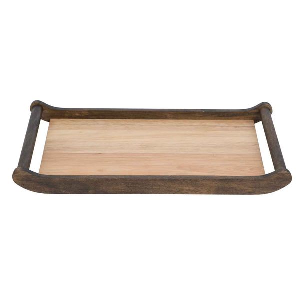 Cosy & Trendy Dienblad Rechthoek Hout Met 2xhandvat Rond Antiek - 40x24xh4cm