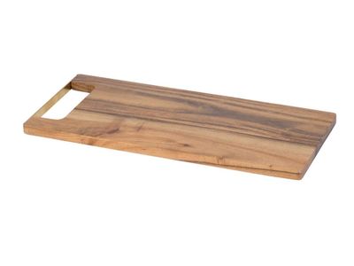Snijplank Natuur 35x15xh1,2cm Rechthoek Acacia - Met Gouden Handvat