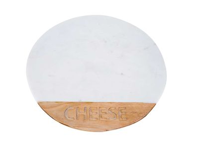 Serveerplank Cheese Marmer-acacia Hout Rond D30cm
