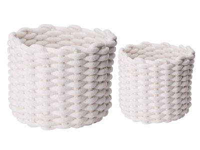 Velvet Set2 Manne Blanc Corde De Velours D23xh18 - D20xh16cm