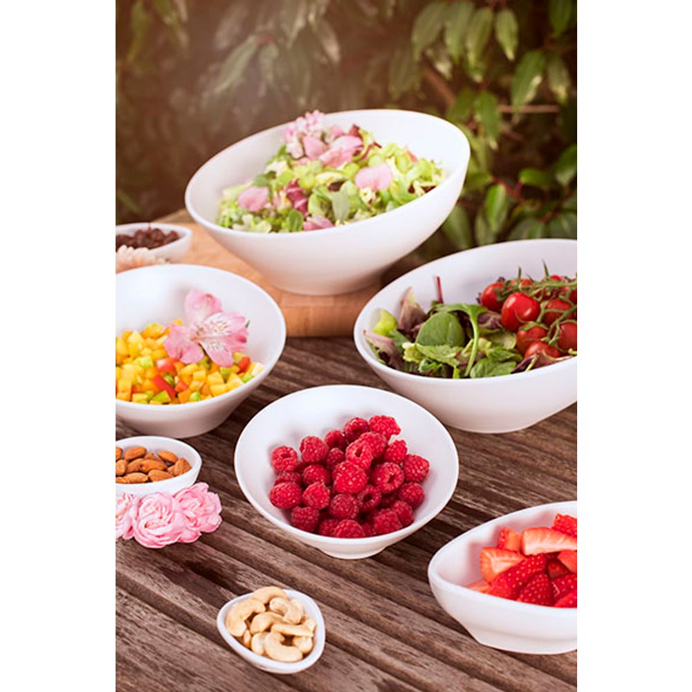 Cosy & Trendy Serveerkommen Whitestone Unbreakable Schaal 14,6x10,4 H6cm Wit Organisch Melamine