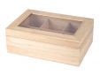 Theedoos 6compartimenten Large 34.1x23.3 H12,3cm Hout Natuur