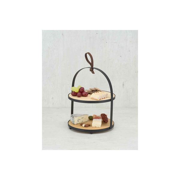 Cosy & Trendy Etagere Bamboe Met Metalen Houder D20,5xh26cm