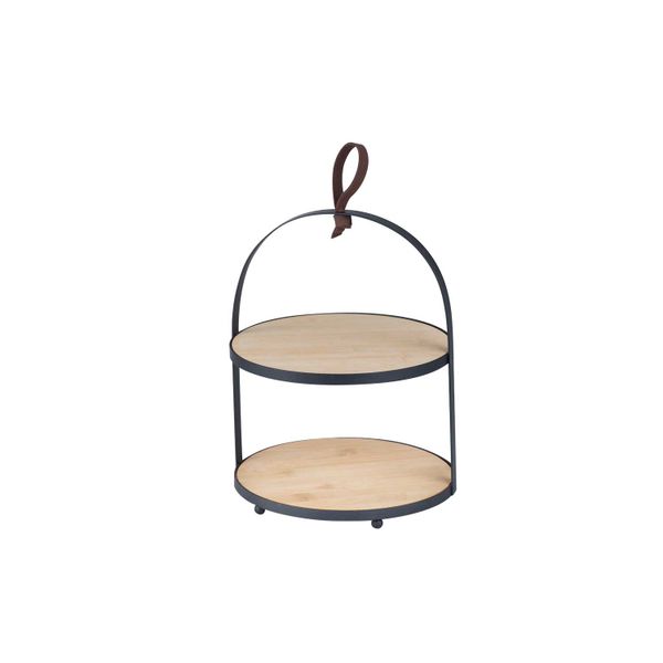 Cosy & Trendy Etagere Bamboe Met Metalen Houder D20,5xh26cm