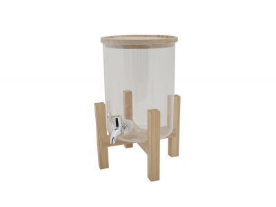 Distributeur De Jus D15xh32cm 3l Support En Bois