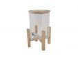 Sapdispenser D15xh32cm 3l Deksel Hout In Houten Staander