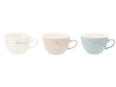 Home-enjoy-love Ontbijttas 3 Ass 44cl - D11.5xh7.5cm