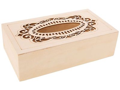 Boite De Rangement Mouchoir 26x14.5x7.5cm Bois