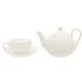 Theepot Wit Met Tas En Ondertas - Filter Theepot 42cl - Tas 34cl - Ondertas D17c 