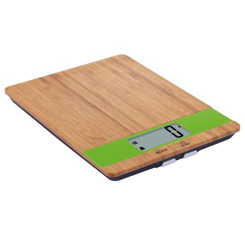 Balance De Cuisine Electr. Bamboo-vert 23x17xh2.2cm 5kg-1gr-excl 2xaaa Batteri  Cosy & Trendy