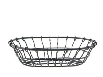 Viggo Fruitmand Zwart 23x15,5xh6cm Ovaal Metaal