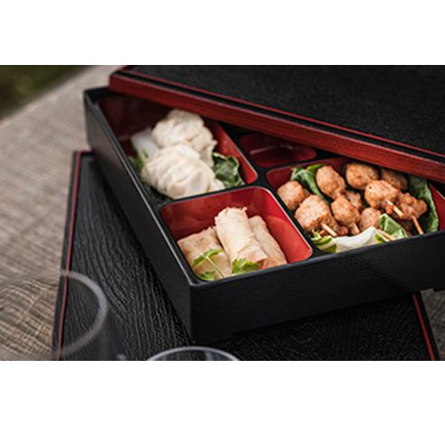 Asian Bento Box Noir-rouge 27x21x6cm Abs  Cosy & Trendy