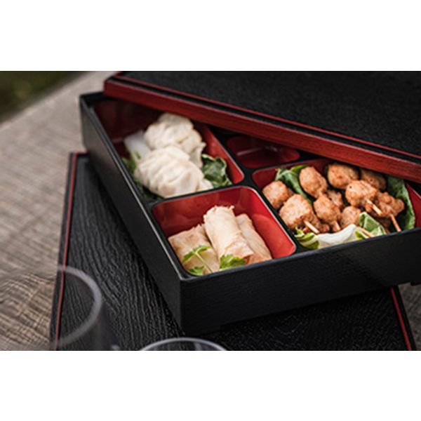 Cosy & Trendy Asian Bento Box Zwart-rood 27x21x6cm Abs