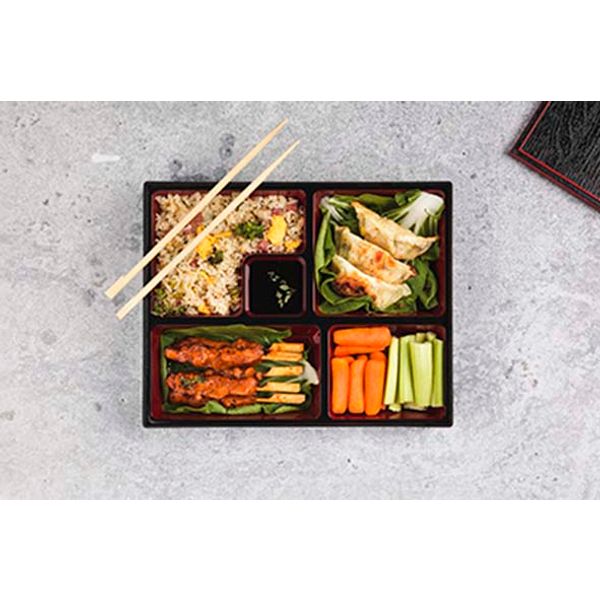 Cosy & Trendy Asian Bento Box Zwart-rood 30x24.5x6cm Abs