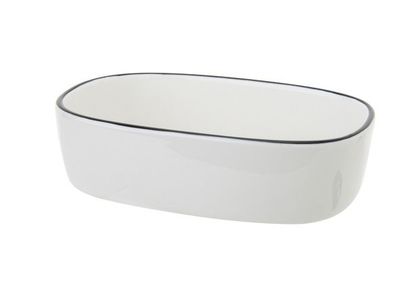 Ovenschotel Lasagne 20x15xh5,2cm Wit Met Zwarte Rand