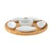 Cosy & Trendy Serveerplank D26xh3cm Rond Bamboe+6 Keramieken Bowls (11.5x5x25cm)