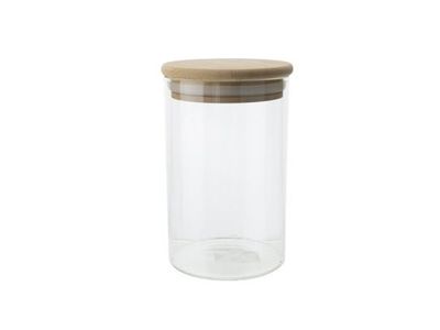 Pot A Provisions Verre  50cl D14,5cm Couvercle En Bois