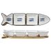 Branzino Aperoset 5dlg 37x9,5xh4,8cm Vorm Vis - 4 Potjes + Houten Basis 