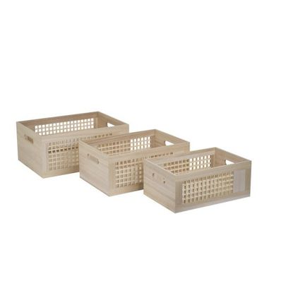 Opbergbox Set3 Pln Hout 35x25xh15 - 32x2 2xh13 - 29x19xh12cm 