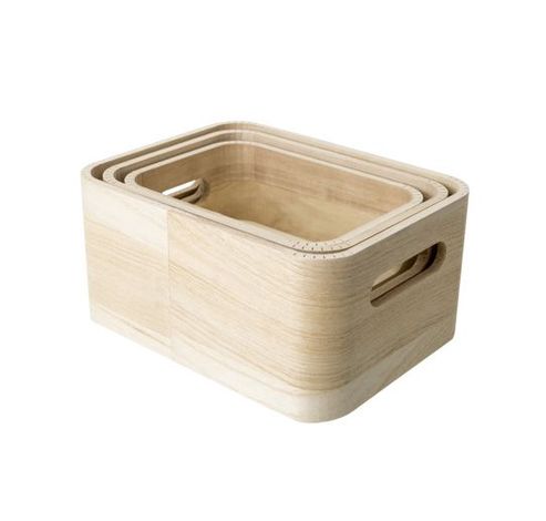 Opbergbox Set3 Pln Hout 21x16x10 19x14x8 .5cm 17x12x7cm  Cosy & Trendy