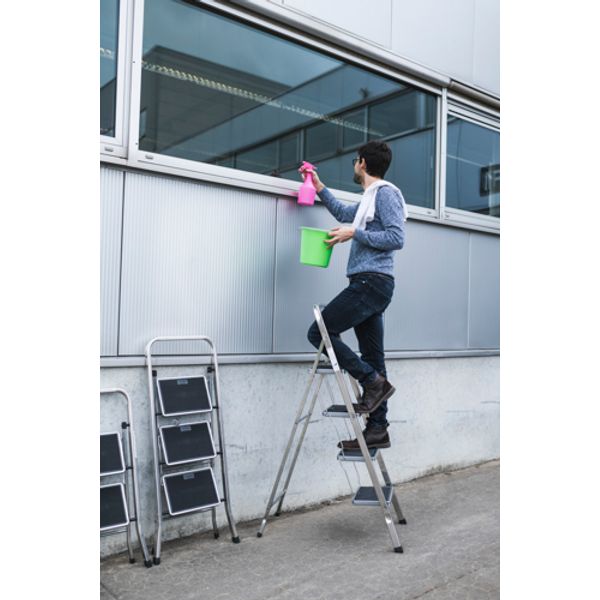 Factotum Keukenknecht 4 Treden Anti-slip Aluminium - Max 150kg - H92cm 