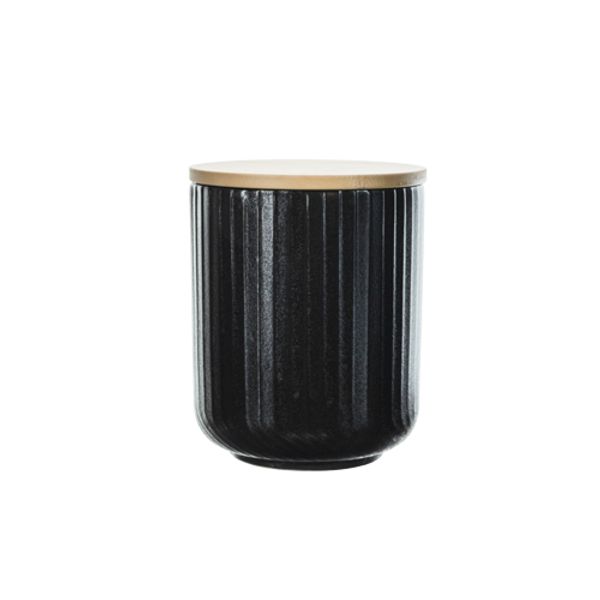 Cosy & Trendy Dakota Black Voorraadpot D11xh14cm 1l - Met Houten Deksel