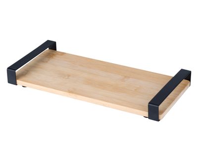 Dienblad Bamboe Met Metaal Handvat32x15xh4cm Kp