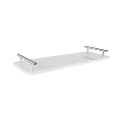 Tray Marmre Avec Poignets Argent 40x14xh4.9cm 