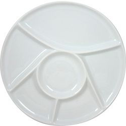 Kp Fonduebord Wit D23,5cm Set 2 Met 6 Vakjes - Kraft Box 