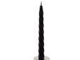 Gedraaide Kaars Set4 Zwart D2.2xh23cm 
