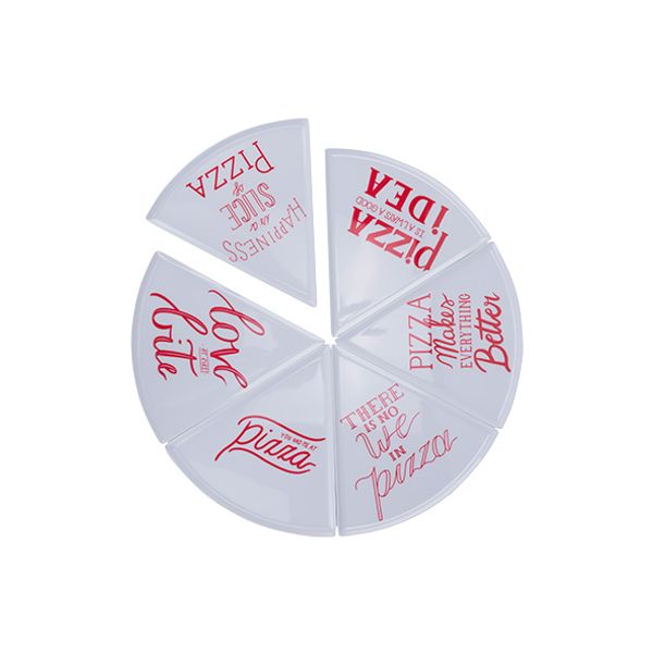 Cosy & Trendy Pizzabordjeset6 Rood Wit 22,4x23,2xh1,1c M Driehoekig Melamine