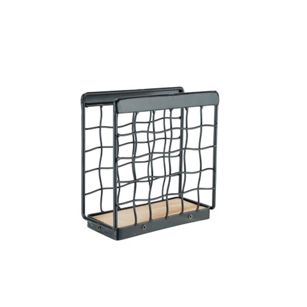 Cosy & Trendy Torre Servethouder Zwart 15,5x7,5xh16cm Metaal