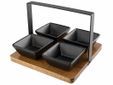 Aperoplankje Met 4 Cups Keramiek 20x20xh17cm Bamboe