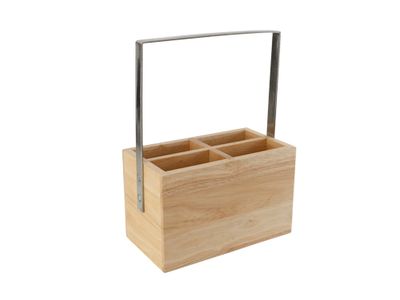 Bestekhouder 18,4x10xh24,6cm Rubberhout 