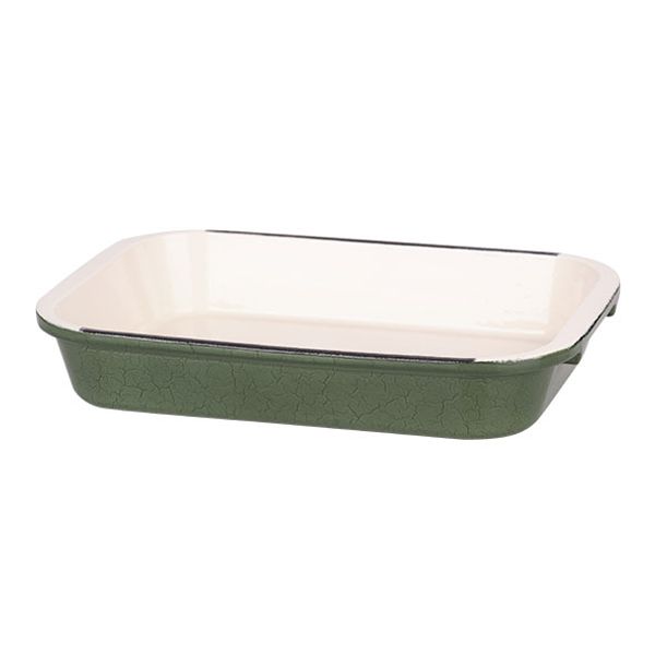 Cosy & Trendy Castard Ovenschotel Glansgroen 35,5x23 ,5xh6cm Gietijzer