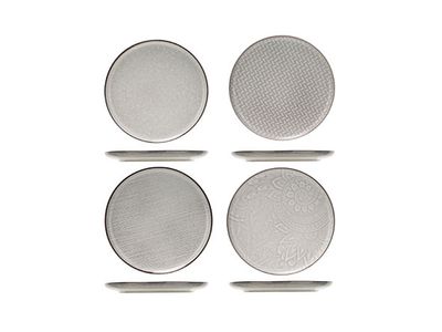 Cuatro-grey Dessertbord D20cm Set 4 Ass Digital Printing