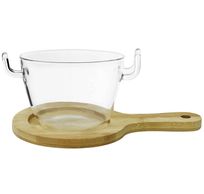 Plat Hors D'oeuvre 10.6xh7.5 Cm Tasse Sur Support En Bois 290ml 