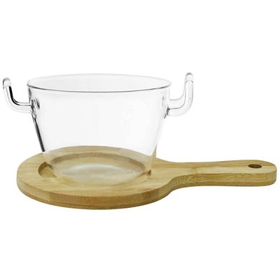 Plat Hors D'oeuvre 10.6xh7.5 Cm Tasse Sur Support En Bois 290ml  Cosy & Trendy