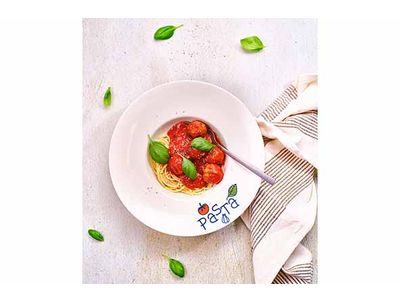 Pastabord Gedecoreerd D27cm 'pasta' 