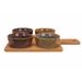 Serveerplank 31x21.5xh1cm Bamboe  + 4 Bowls Multi-kleur D10x4cm 