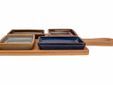 Serveerplank 29x20xh1cm Bamboe  + 4 Cups Multi-kleur 10x7.5x1.5cm