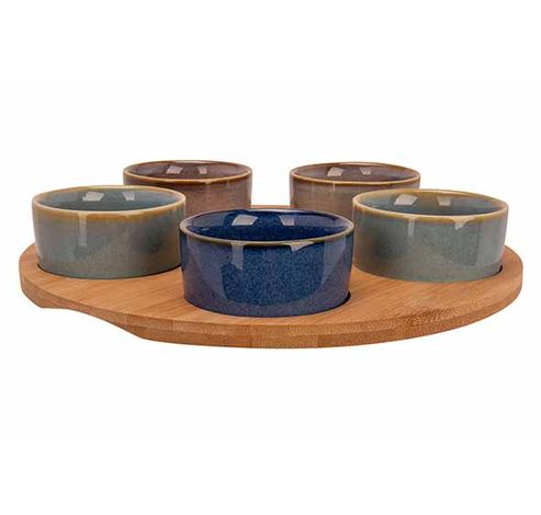 Planche A Servird 25x1cm Bambou + 5 Bowl S Multi-colore D7x3cm  Cosy & Trendy