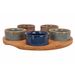 Cosy & Trendy Serveerplank D25x1cm Bamboe  + 5 Bowls Multi-kleur D7x3cm